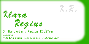 klara regius business card